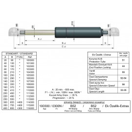 Фото Газовые пружины сжатия Destek Lift 8/18, чертежи, характеристики, размеры